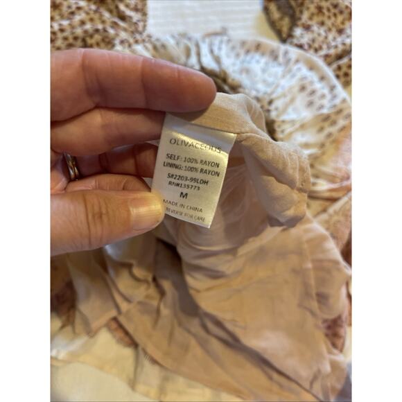 Olivaceous Hippie Boho Smocked Bodice Long Sleeve Mini Dress M NWT - Picture 7 of 7